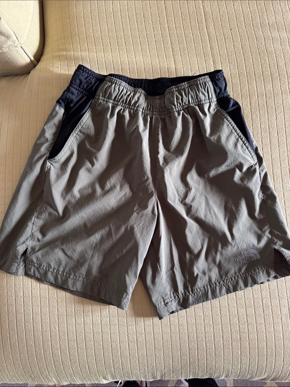 The North Face Men's green/black Athletic Shorts with Navy Accents